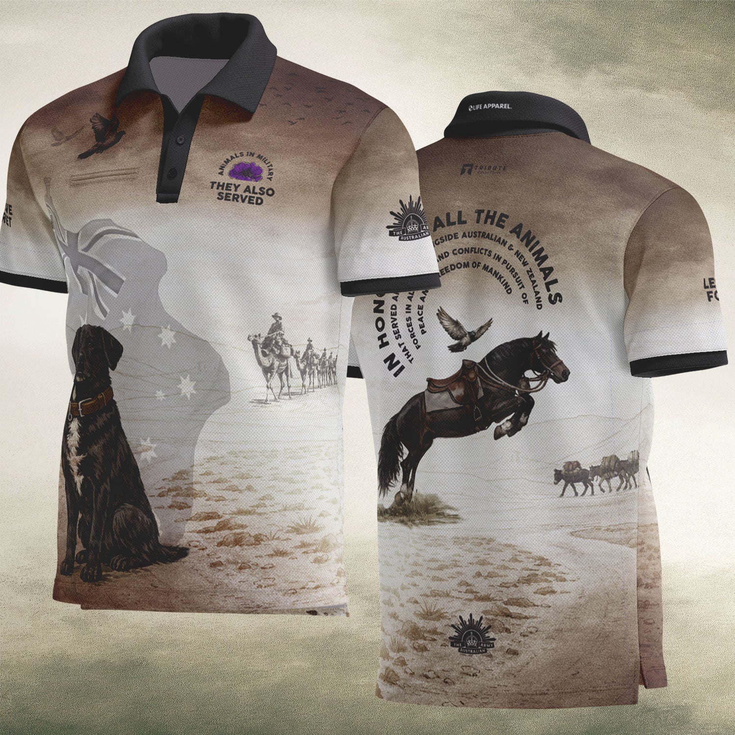 Animals In Military polo with pocket
