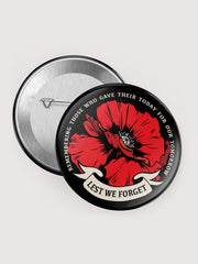Red Poppy pin-back button