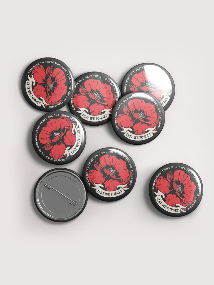 Red Poppy pin-back button